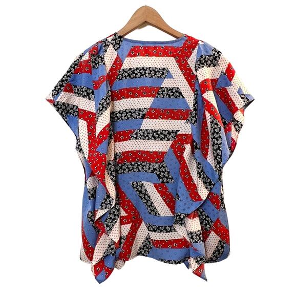 Jade Melody Tan Quilty Red White and BLue Patchwork Print M - Picture 5 of 12